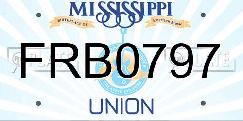 FRB0797 Mississippi License Plate