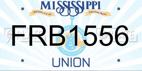 FRB1556 Mississippi License Plate