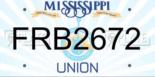 FRB2672 Mississippi License Plate