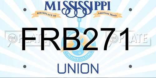 FRB271 Mississippi License Plate