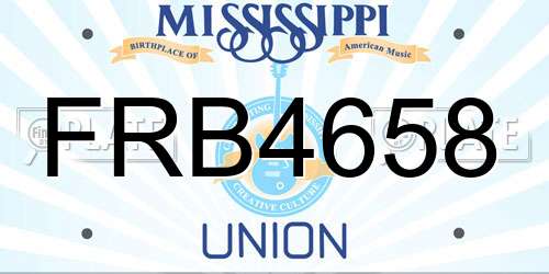 FRB4658 Mississippi License Plate