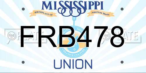 FRB478 Mississippi License Plate