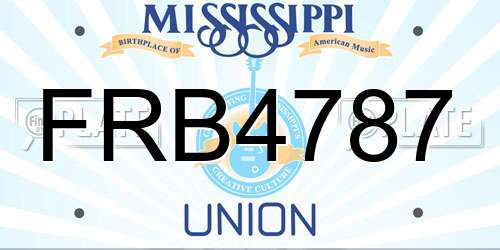 FRB4787 Mississippi License Plate