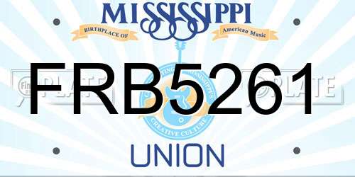 FRB5261 Mississippi License Plate