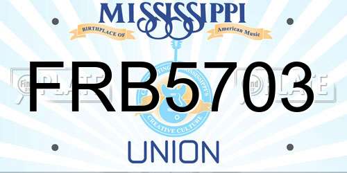 FRB5703 Mississippi License Plate