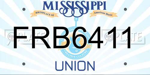 FRB6411 Mississippi License Plate