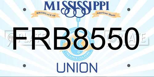 FRB8550 Mississippi License Plate