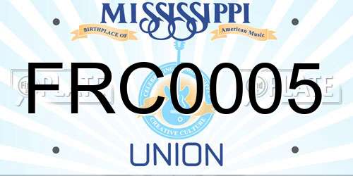 FRC0005 Mississippi License Plate