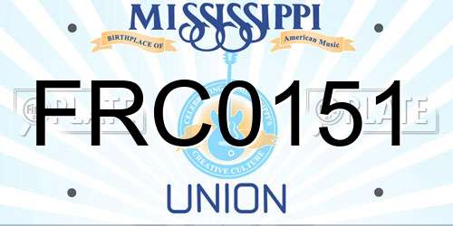FRC0151 Mississippi License Plate