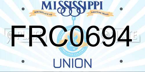 FRC0694 Mississippi License Plate