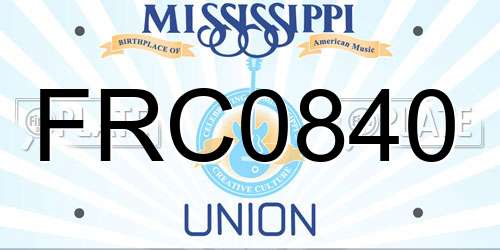 FRC0840 Mississippi License Plate
