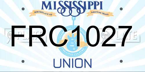 FRC1027 Mississippi License Plate