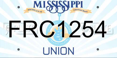 FRC1254 Mississippi License Plate
