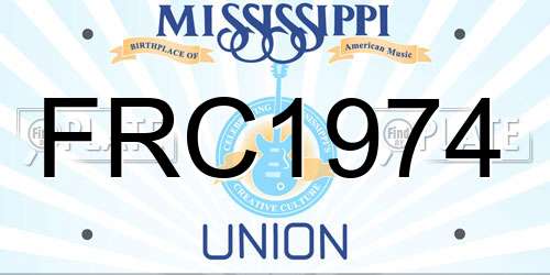 FRC1974 Mississippi License Plate