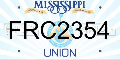 FRC2354 Mississippi License Plate