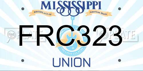 FRC323 Mississippi License Plate