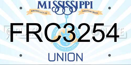 FRC3254 Mississippi License Plate