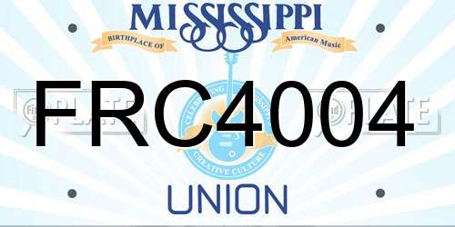 FRC4004 Mississippi License Plate
