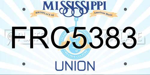 FRC5383 Mississippi License Plate