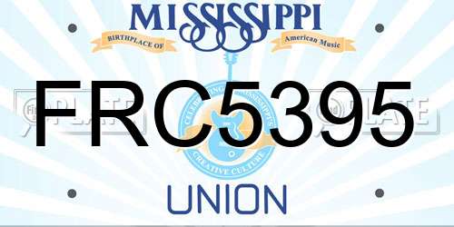 FRC5395 Mississippi License Plate