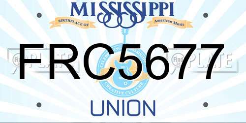 FRC5677 Mississippi License Plate