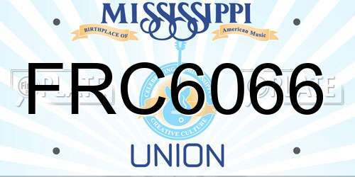 FRC6066 Mississippi License Plate