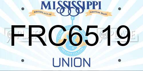 FRC6519 Mississippi License Plate