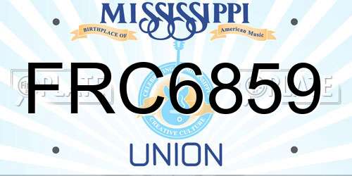 FRC6859 Mississippi License Plate