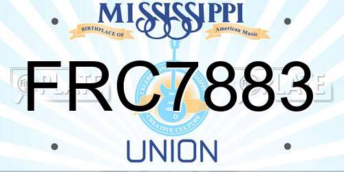 FRC7883 Mississippi License Plate