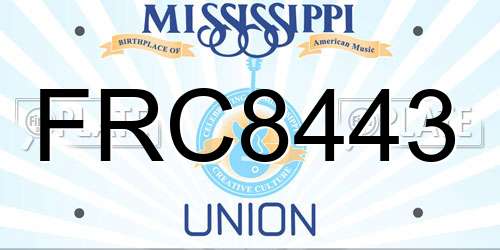 FRC8443 Mississippi License Plate