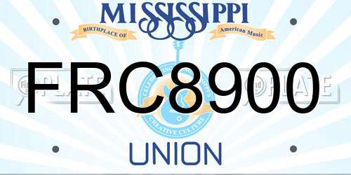 FRC8900 Mississippi License Plate