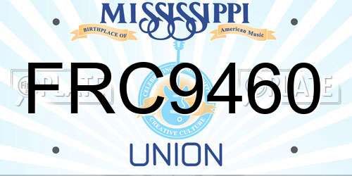 FRC9460 Mississippi License Plate