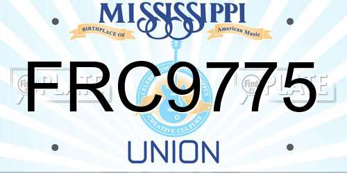FRC9775 Mississippi License Plate