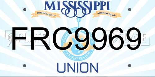FRC9969 Mississippi License Plate