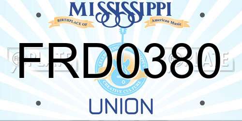 FRD0380 Mississippi License Plate