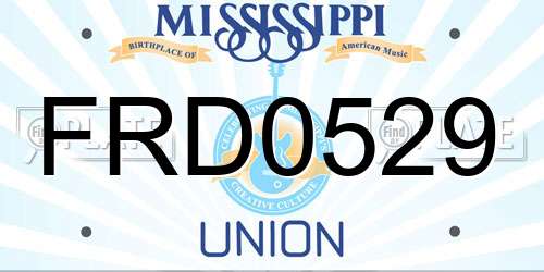 FRD0529 Mississippi License Plate