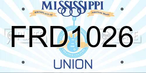 FRD1026 Mississippi License Plate