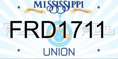 FRD1711 Mississippi License Plate