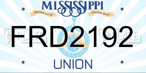FRD2192 Mississippi License Plate