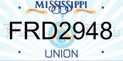FRD2948 Mississippi License Plate