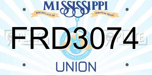 FRD3074 Mississippi License Plate