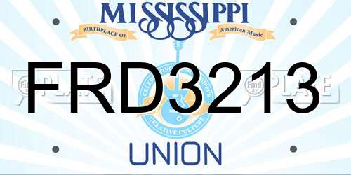 FRD3213 Mississippi License Plate