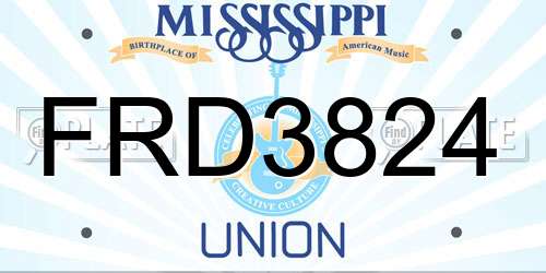 FRD3824 Mississippi License Plate