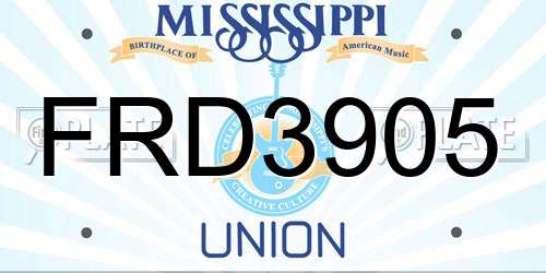 FRD3905 Mississippi License Plate