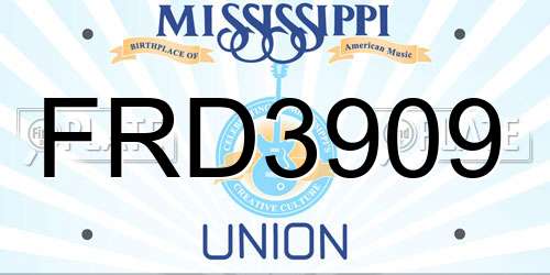 FRD3909 Mississippi License Plate