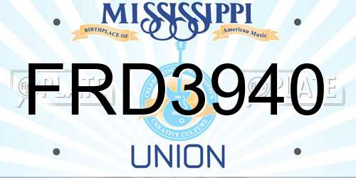 FRD3940 Mississippi License Plate