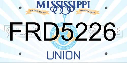 FRD5226 Mississippi License Plate