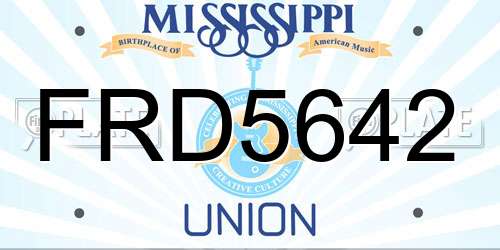 FRD5642 Mississippi License Plate