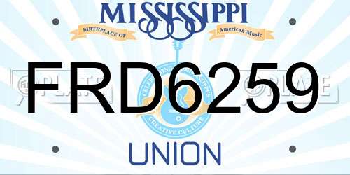 FRD6259 Mississippi License Plate