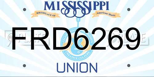 FRD6269 Mississippi License Plate